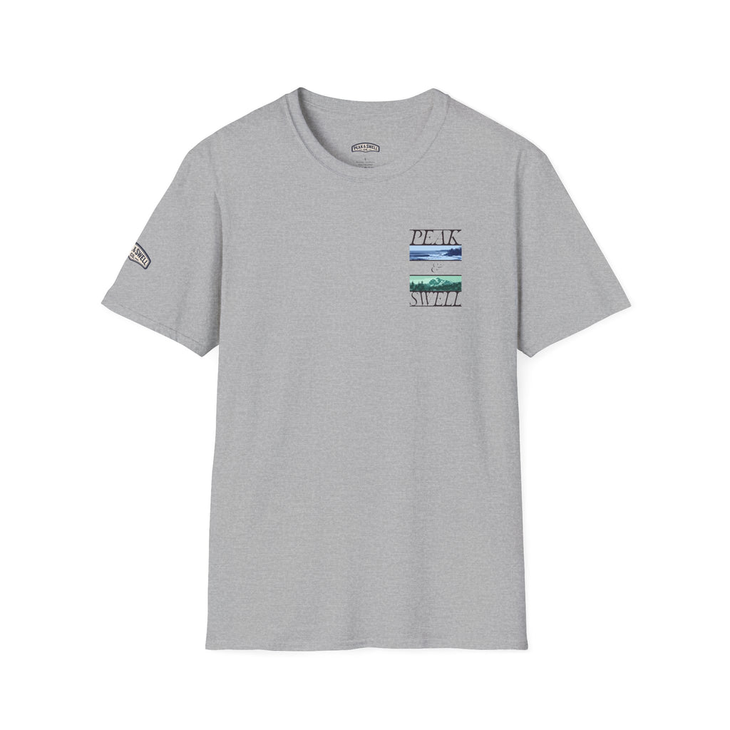 Minimal mountain & surf Graphic tee