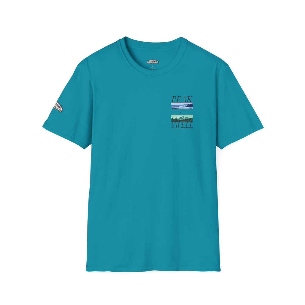 Minimal mountain & surf Graphic tee