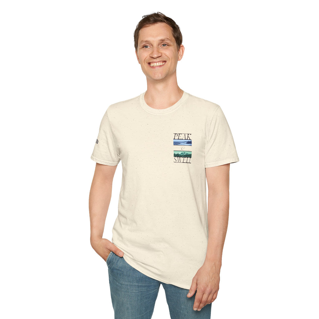 Minimal mountain & surf Graphic tee